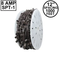 Premium Commercial Grade C9 1000' Spool 12" Spacing 8 Amp Brown Wire