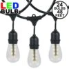 24 Warm White PG S14 Commercial Grade Suspended Light String Set On 48' Of Black Wire