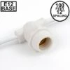 100' White Commercial Grade Stringer 100 Candelabra (e12) Base Sockets
