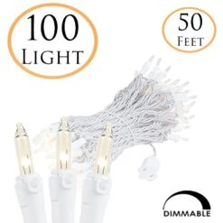 Clear Christmas Mini Lights 100 Light 50 Feet Long On White Wire -Christmas Lights Series 0022838 clear christmas mini lights 100 light 50 feet long on white wire