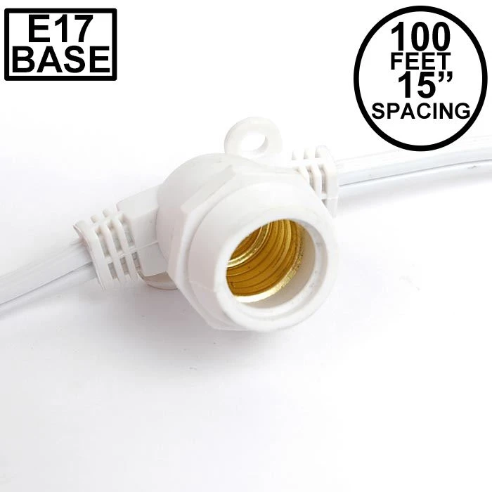 100' White Commercial Grade Stringer 80 Intermediate (e17) Base Sockets 1 100' White Commercial Grade Stringer 80 Intermediate (e17) Base Sockets