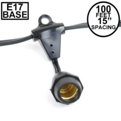 100' Suspended Black Commercial Grade Stringer 80 Intermediate (e17) Base Sockets