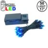 50 LED Battery Operated Lights Blue Green Wire