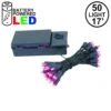50 LED Battery Operated Lights Pink Green Wire