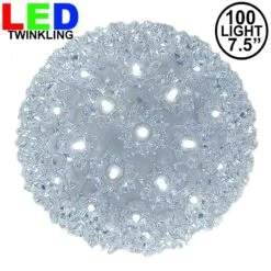 100 Twinkle LED 7.5" Sphere Pure White