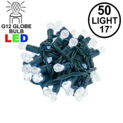 Coaxial G12 50 LED Pure White 4" Spacing Green Wire