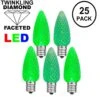 Twinkle Green C7 LED Replacement Bulbs 25 Pack