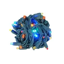 Coaxial 50 LED Multi 6" Spacing Green Wire -Christmas Lights Series 0023399 coaxial 50 led multi 6 spacing green wire