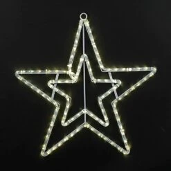 20" Double Star Christmas LED Rope Light Motif -Christmas Lights Series 0023433 20 double star christmas led rope light motif