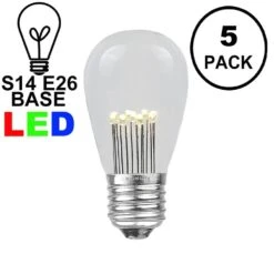5 Pack Warm White S14 LED Medium Base E26 Bulbs W/ 9 LEDs