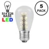 5 Pack Warm White S14 LED Medium Base E26 Bulbs W/ 16 LEDs