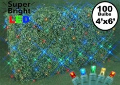 Multi LED Net Lights 4x6 Green Wire