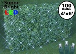 Pure White LED Net Lights 4x6 Green Wire