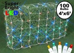 Multi LED Net Lights, White Wire 4x6