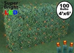 Amber/Orange LED Net Lights 4x6 Green Wire