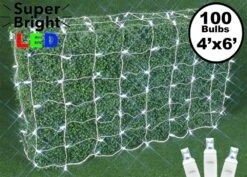 Pure White LED Net Lights 4x6 White Wire