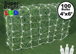 Warm White LED Net Lights 4x6 White Wire