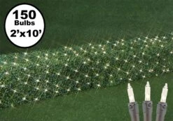 2' X 10' Super Bright Clear Net Lights - Brown Wire