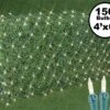 4' X 6' Super Bright Clear Net Lights - Green Wire