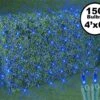 4' X 6' Super Bright Blue Net Lights - Green Wire