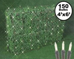 4' X 6' Super Bright Clear Net Lights - Brown Wire
