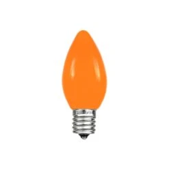 C7 - Orange - Ceramic (plastic) LED Replacement Bulbs - 25 Pack -Christmas Lights Series 0025009 c7 orange ceramic plastic led replacement bulbs 25 pack