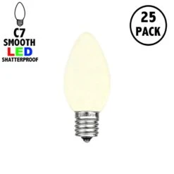 C7 - Warm White - Ceramic (plastic) LED Replacement Bulbs - 25 Pack