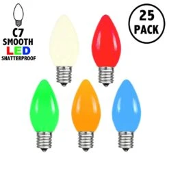 C7 - Multi - Ceramic (plastic) LED Replacement Bulbs - 25 Pack