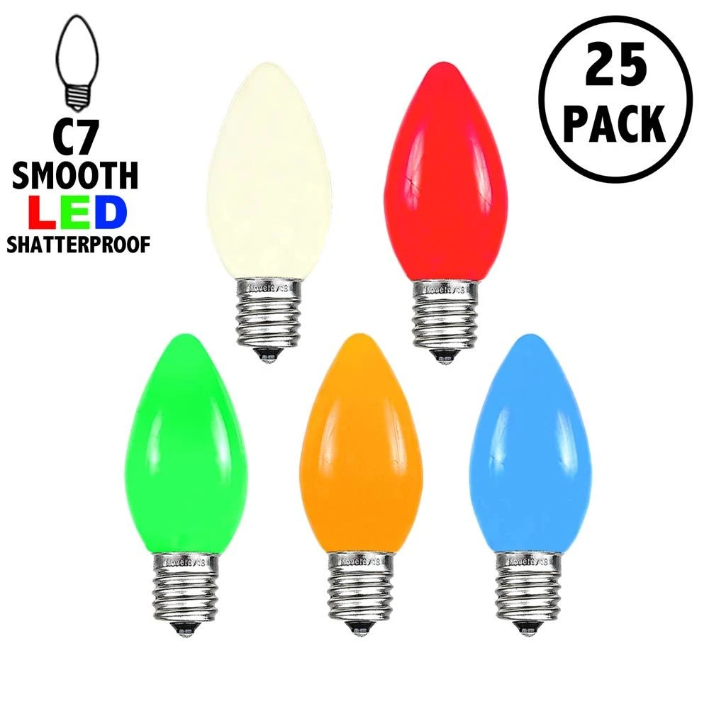 C7 - Multi - Ceramic (plastic) LED Replacement Bulbs - 25 Pack 1 C7 - Multi - Ceramic (plastic) LED Replacement Bulbs - 25 Pack