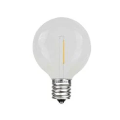 Warm White LED G50 Plastic Filament LED Globe Bulbs - 25pk -Christmas Lights Series 0025190 warm white led g50 plastic filament led globe bulbs 25pk