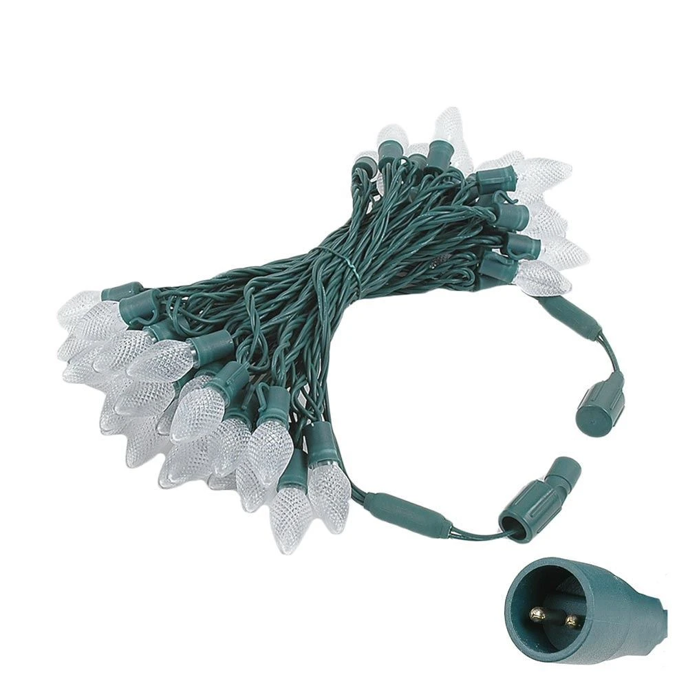 C7 Coaxial 50 LED Pure White 8" Spacing Green Wire 2 C7 Coaxial 50 LED Pure White 8" Spacing Green Wire - Image 2