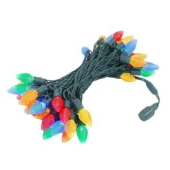 C7 Coaxial 50 LED Multi 8" Spacing Green Wire -Christmas Lights Series 0025416 c7 coaxial 50 led multi 8 spacing green wire