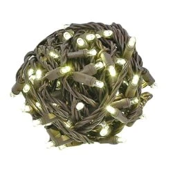 Coaxial 100 LED Warm White 6" Spacing Brown Wire -Christmas Lights Series 0025419 coaxial 100 led warm white 6 spacing brown wire