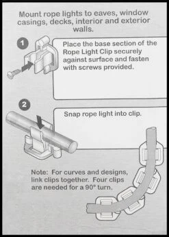 Premium Rope Light Clips - 100 Pack - 1/2" -Christmas Lights Series 0025456 premium rope light clips 100 pack 12