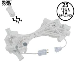 C7 Magnetic 25' Stringers 12" Spacing White Wire