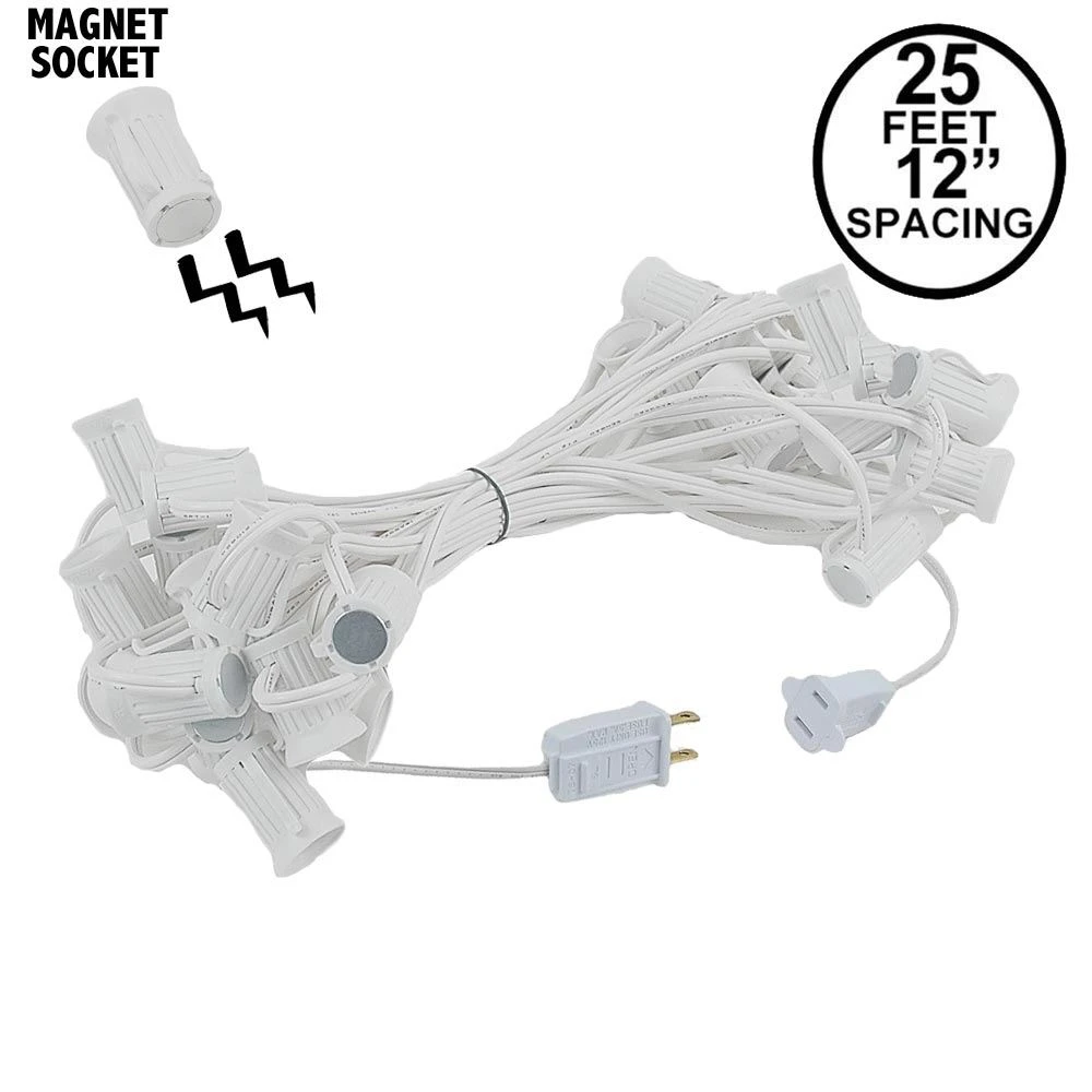 C7 Magnetic 25' Stringers 12" Spacing White Wire 1 C7 Magnetic 25' Stringers 12" Spacing White Wire