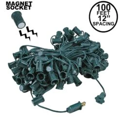 C7 Magnetic 100' Stringers 12" Spacing Green Wire