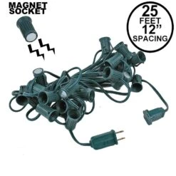 C9 Magnetic 25' Stringers 12" Spacing Green Wire