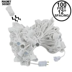C9 Magnetic 100' Stringers 12" Spacing White Wire