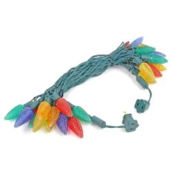 25 Multi-Colored LED C9 Pre-Lamped String Lights Green Wire -Christmas Lights Series 0025782 25 multi colored led c9 pre lamped string lights green wire