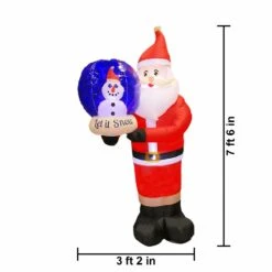 7.5' Inflatable Santa With Snow Globe -Christmas Lights Series 0025896 75 inflatable santa with snow globe