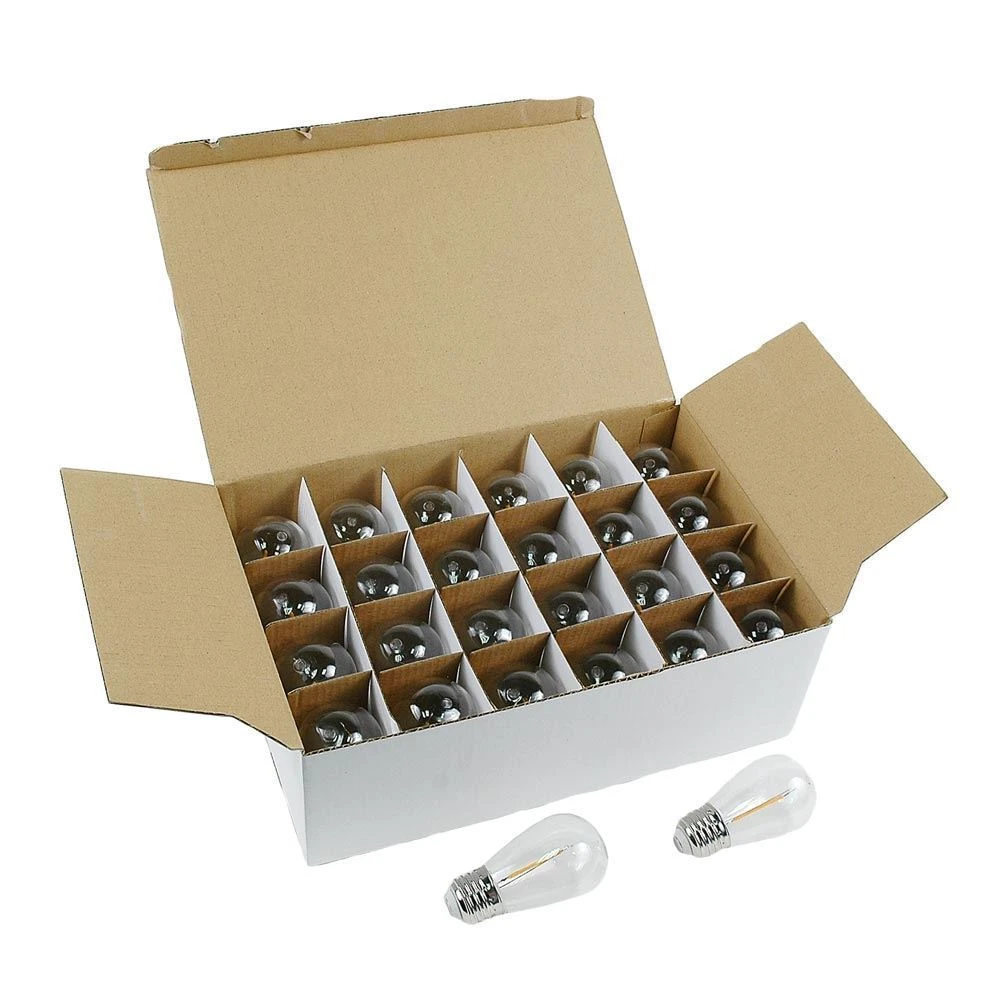 24 Warm White Plastic LED S14 Commercial Grade Light String Set On 48' Of White Wire Shatterproof 6 24 Warm White Plastic LED S14 Commercial Grade Light String Set On 48' Of White Wire Shatterproof - Image 6