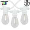 24 Warm White Plastic LED S14 Commercial Grade Light String Set On 48' Of White Wire Shatterproof