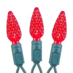 Red 70 LED C6 Strawberry Mini Lights Commercial Grade On Green Wire -Christmas Lights Series 0026021 red 70 led c6 strawberry mini lights commercial grade on green wire