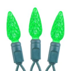 Green 70 LED C6 Strawberry Mini Lights Commercial Grade On Green Wire -Christmas Lights Series 0026023 green 70 led c6 strawberry mini lights commercial grade on green wire