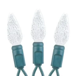 Pure White 70 LED C6 Strawberry Mini Lights Commercial Grade On Green Wire -Christmas Lights Series 0026027 pure white 70 led c6 strawberry mini lights commercial grade on green wire