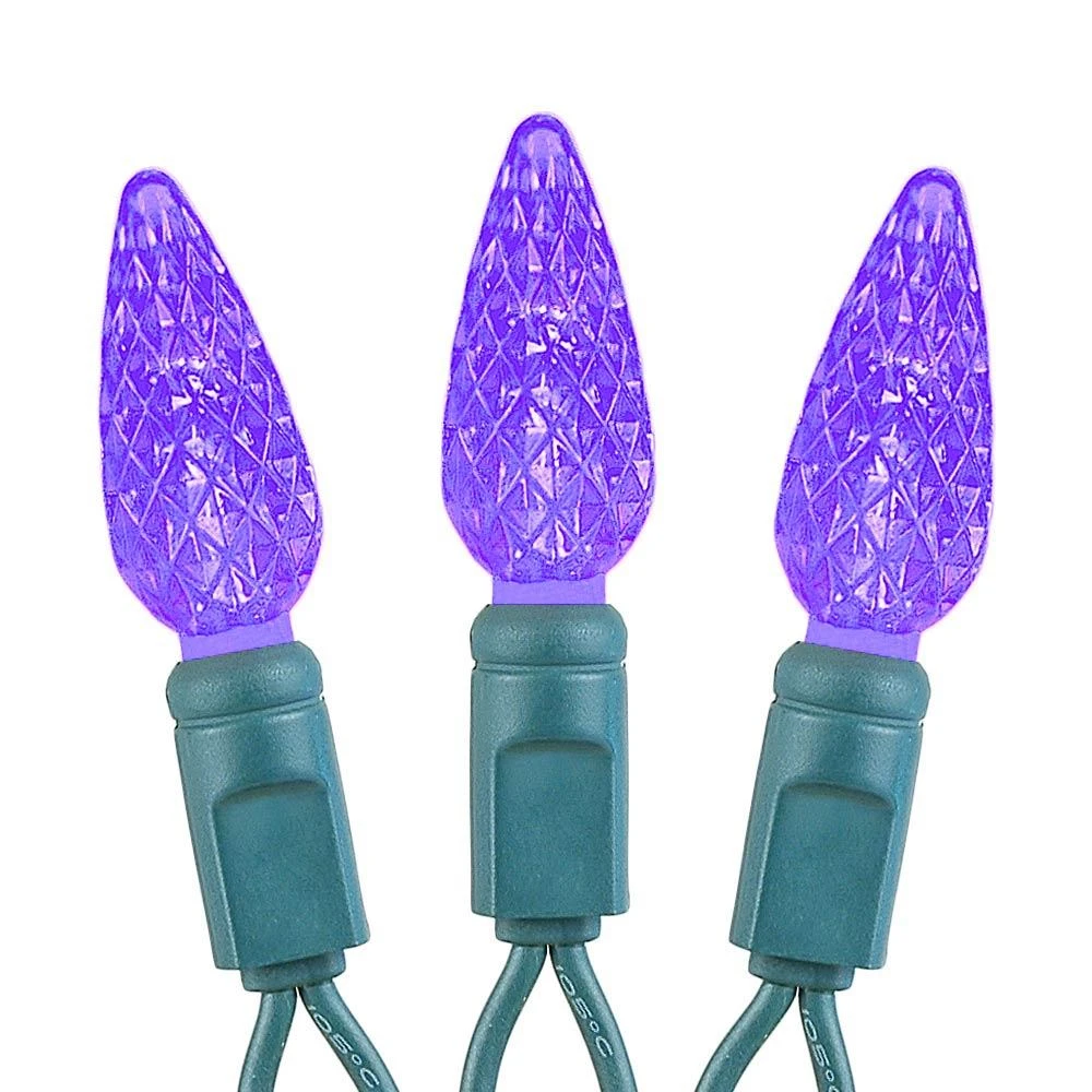 Purple 70 LED C6 Strawberry Mini Lights Commercial Grade On Green Wire 3 Purple 70 LED C6 Strawberry Mini Lights Commercial Grade On Green Wire - Image 3