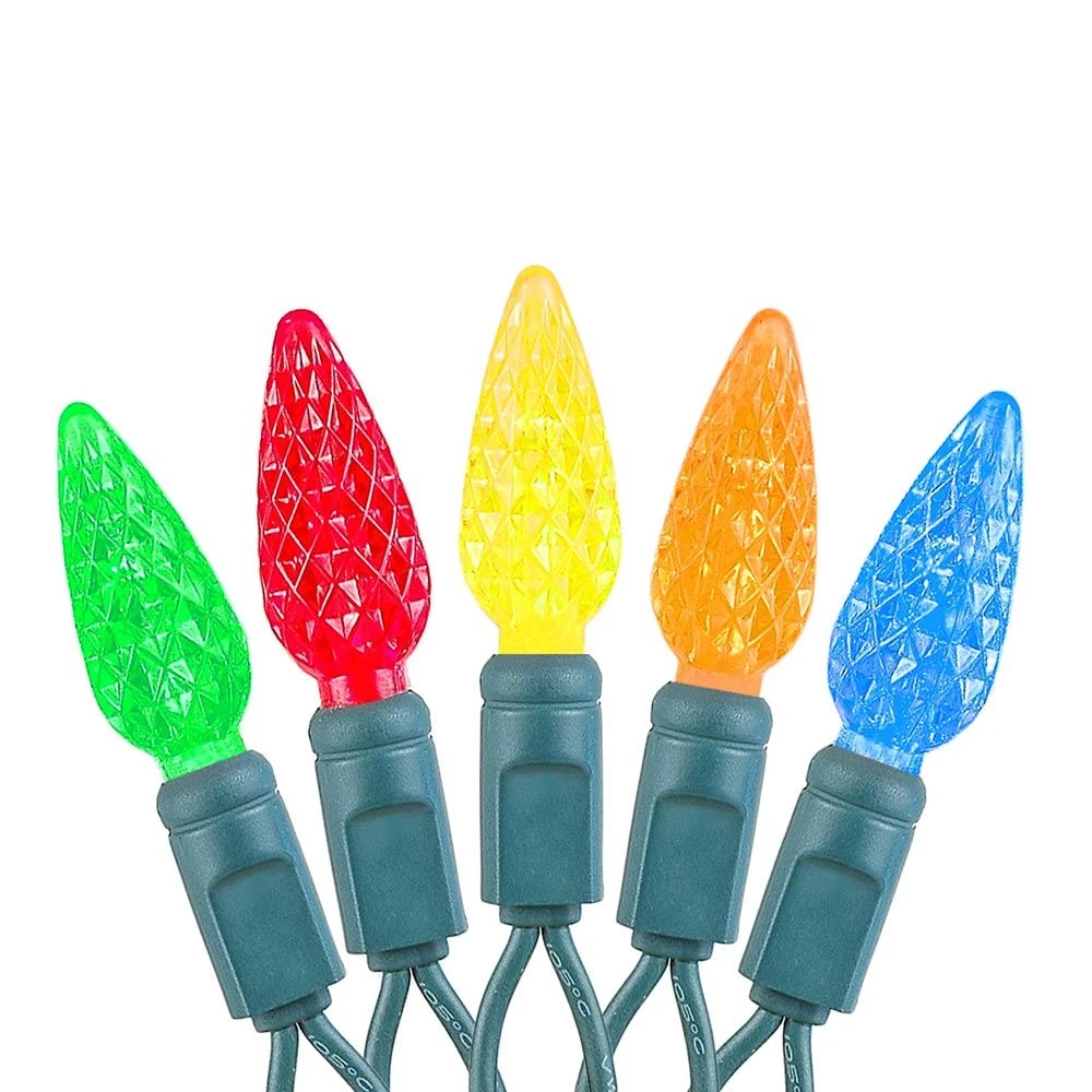 Multi 70 LED C6 Strawberry Mini Lights Commercial Grade On Green Wire 3 Multi 70 LED C6 Strawberry Mini Lights Commercial Grade On Green Wire - Image 3