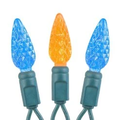 Orange And Blue 70 LED C6 Strawberry Mini Lights Commercial Grade Green Wire -Christmas Lights Series 0026037 orange and blue 70 led c6 strawberry mini lights commercial grade green wire