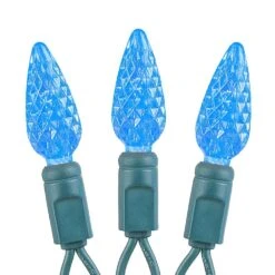 Blue 70 LED C6 Strawberry Mini Lights Commercial Grade On Green Wire -Christmas Lights Series 0026038 blue 70 led c6 strawberry mini lights commercial grade on green wire